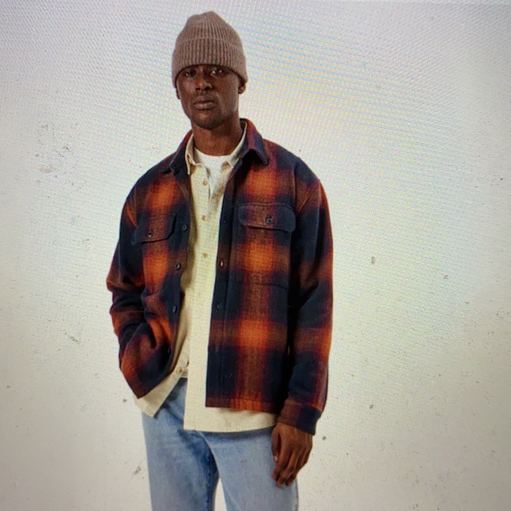 Abercrombie Men’s Relaxed Heavyweight Flannel Shirt Jacket